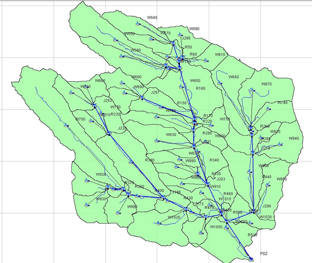 P&uuml;sp&ouml;kszil&aacute;gy v&iacute;zgyűjtő ter&uuml;lete