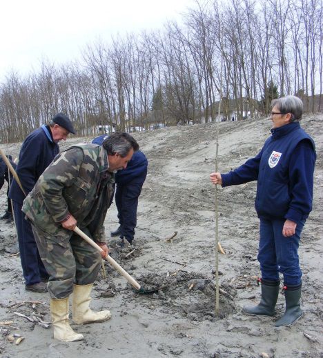 A polg&aacute;rőrs&eacute;g munkat&aacute;rsai is r&eacute;szt vettek a z&ouml;ld&iacute;t&eacute;sben.